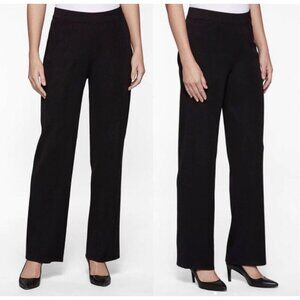 Misook WOMAN Black Stretch Knit Wide Leg Pull On Pants Trousers womens sz 1X qui